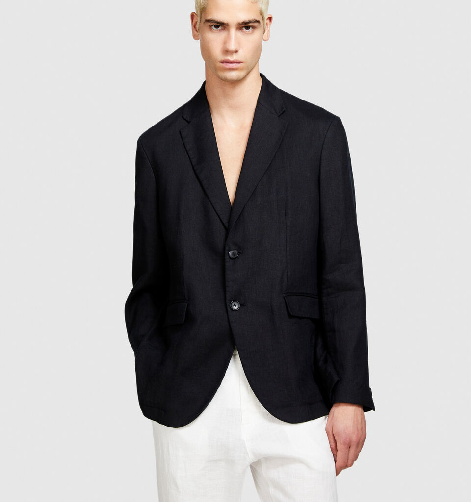 100% linen blazer - men's blazers - Black | Sisley image number 4